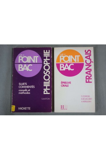 Lot Point Bac: Philosophie, Sujets commentés + Français, épreuve orale - Hachette, 1983 et 1986 -