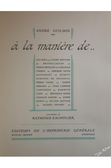 A la manière de: Gus Bofa, Brunelleschi, Chimot...