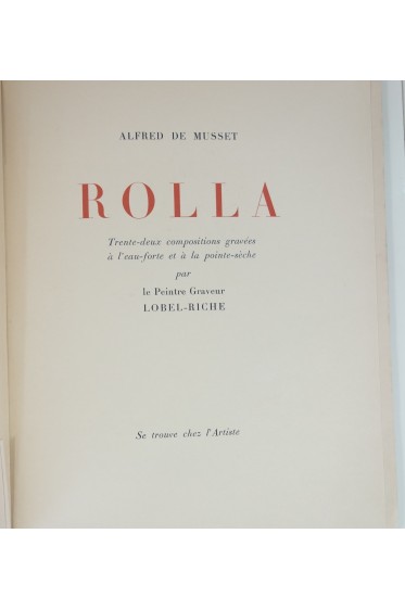 Rolla. Eaux-fortes et pointes sèches de Lobel-Riche