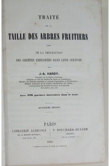 Traité de la taille des arbres fruitiers, suivi de la description des greffes. 126 gravures