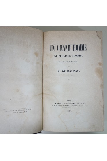 Un grand homme de province à Paris, scène de la vie de province. Edition originale