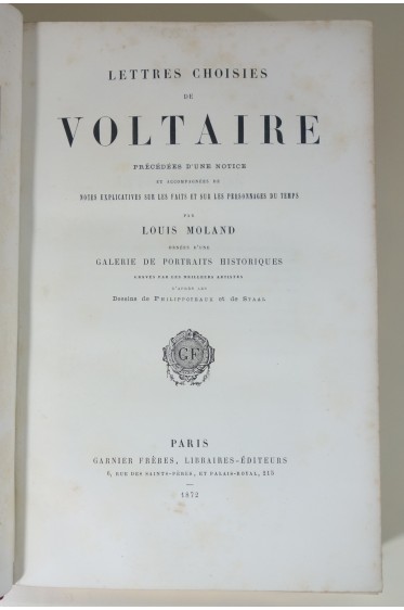 Lettres choisies de Voltaire, dessins de Philippoteaux et de Staal