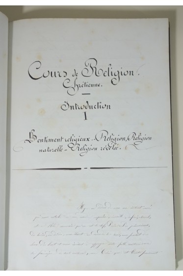 Manuscrit : Cours de religion chrétienne, 27 mars 1857